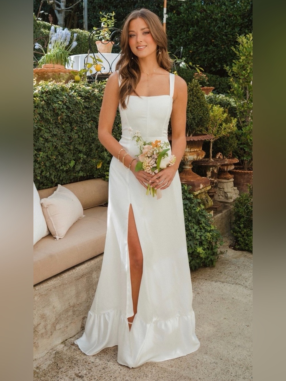 Show Me Your MuMu Clarissa Corset White Maxi Dress Medium